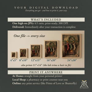 Sleigh Bells on the Door Printable Wall Art, Vintage Style Christmas Wall Decor, Holiday Entryway Decor, Americana Artwork, Hallway Art image 5