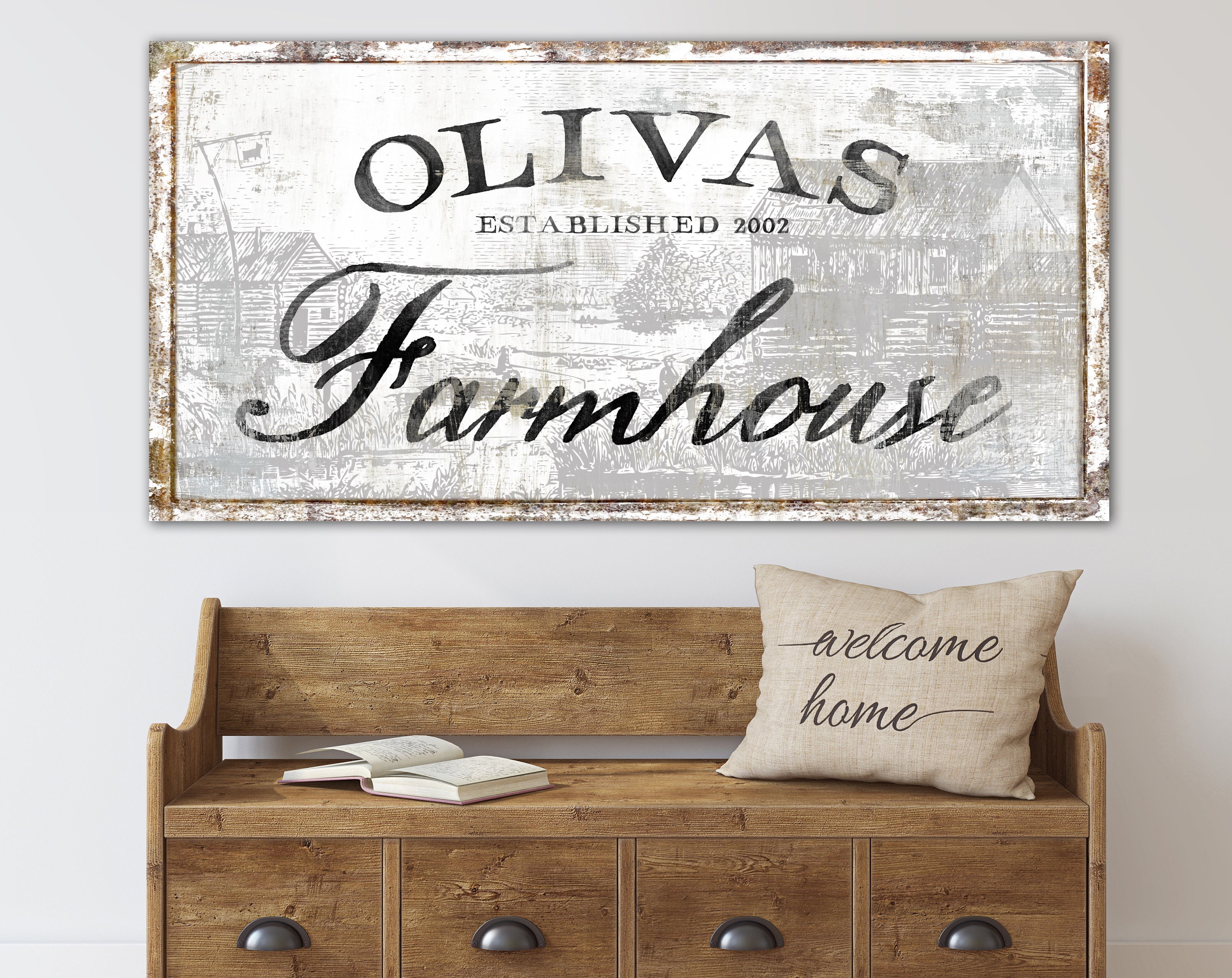 Modern Farmhouse Wall Decor Living Room Family Homestead Last | Etsy