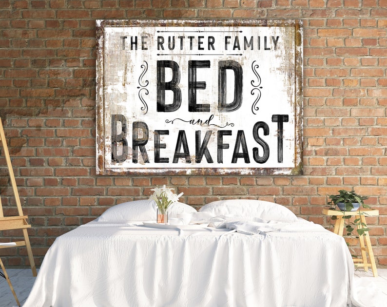 Custom Bed & Breakfast Family Name Sign Vintage Wall Art Etsy