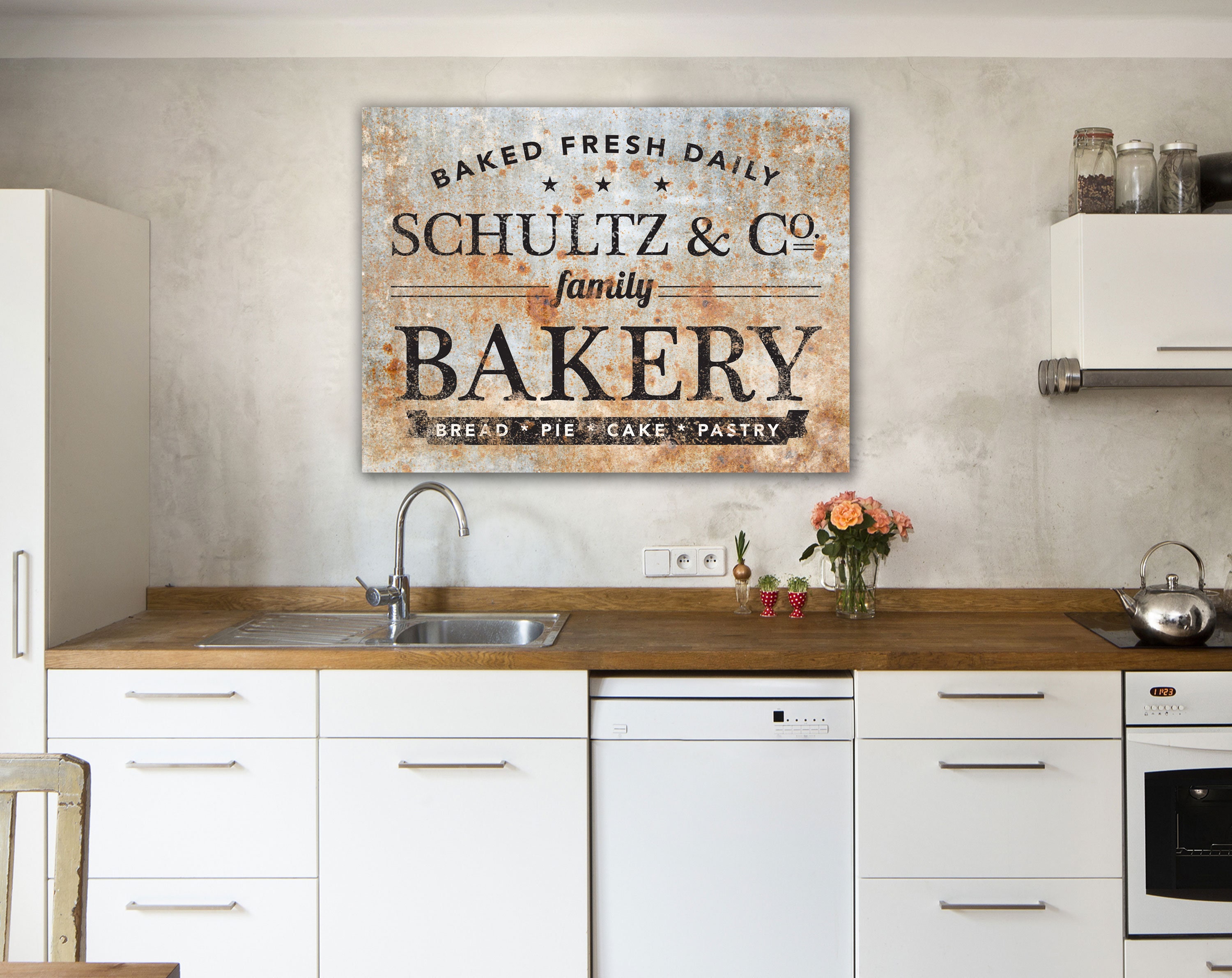 Personalized Last Name Family Bakery Kitchen Sign Modern - Etsy