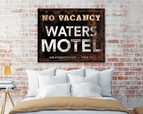 Vintage Faux Metal Motel Sign Modern Farmhouse Wall Decor Etsy
