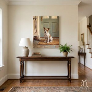 Dog Memorial Canvas Art, Pet Memory Portrait from Photo, Entryway Wall Art Print, Personalized Dog Waiting at the Door, Pet Memorial Artwork bild 13