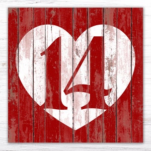 Rustic Farmhouse Wall Art Red Heart Love Sign Valentines Day Decor Simple Minimalist Entryway Wall Decor Shabby Cozy Country Americana Print image 2