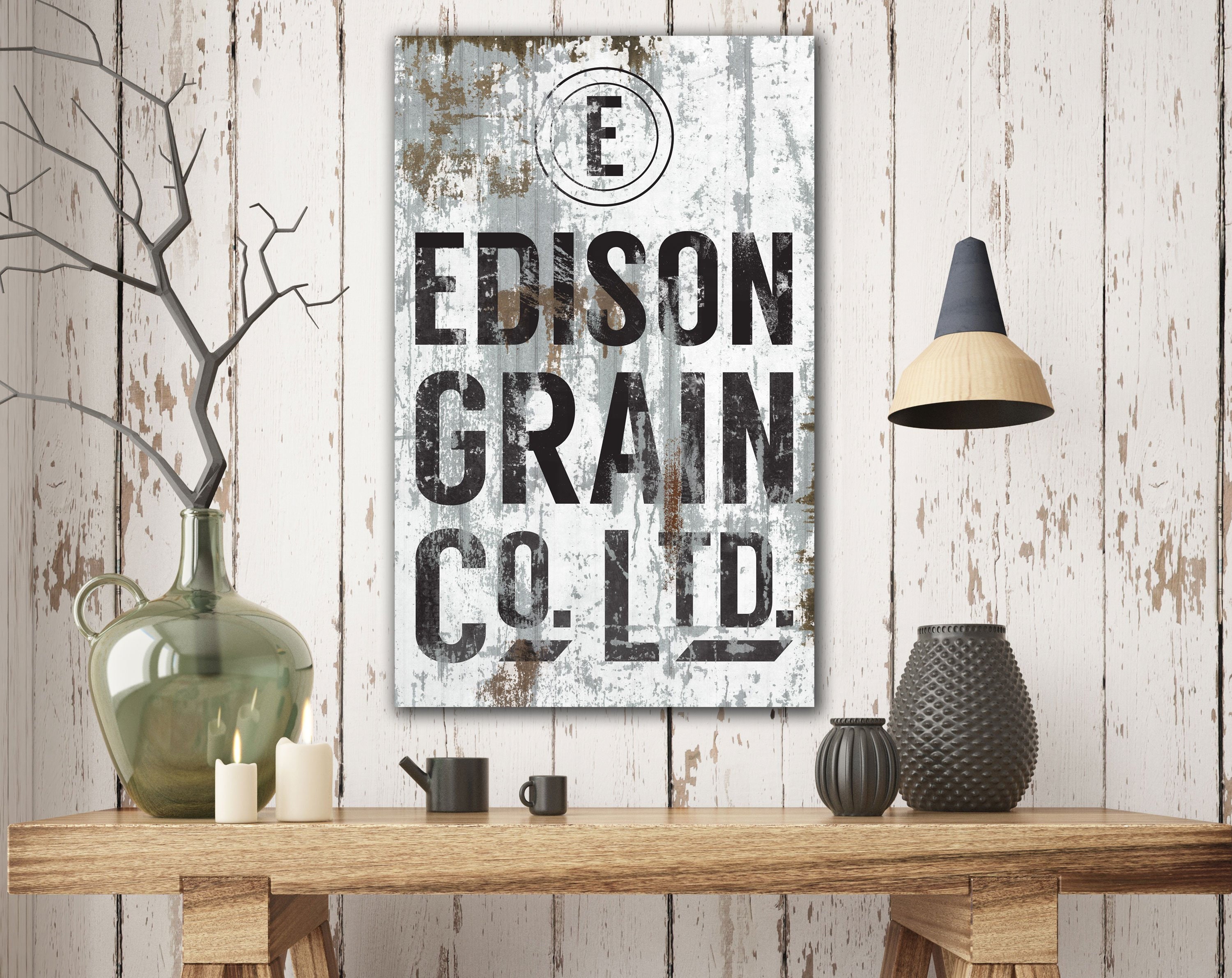 Industrial Farmhouse Decor Large Farmhouse Sign Rustic Family Name Sign Farm Decor Country Wall Art Modern