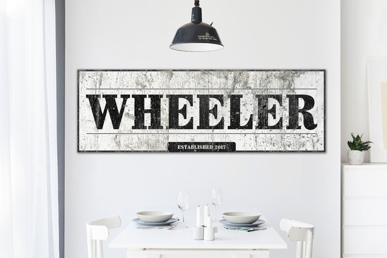 Large Rustic Wall Decor Custom Family Name Sign Modern Urban Art Personalized Chic Last