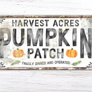 Pumpkin Patch Rustic Fall Sign Modern Farmhouse Wall Decor, Primitive Country Autumn Farm Decor Harvest Thanksgiving Decor Cozy Vintage Sign image 2