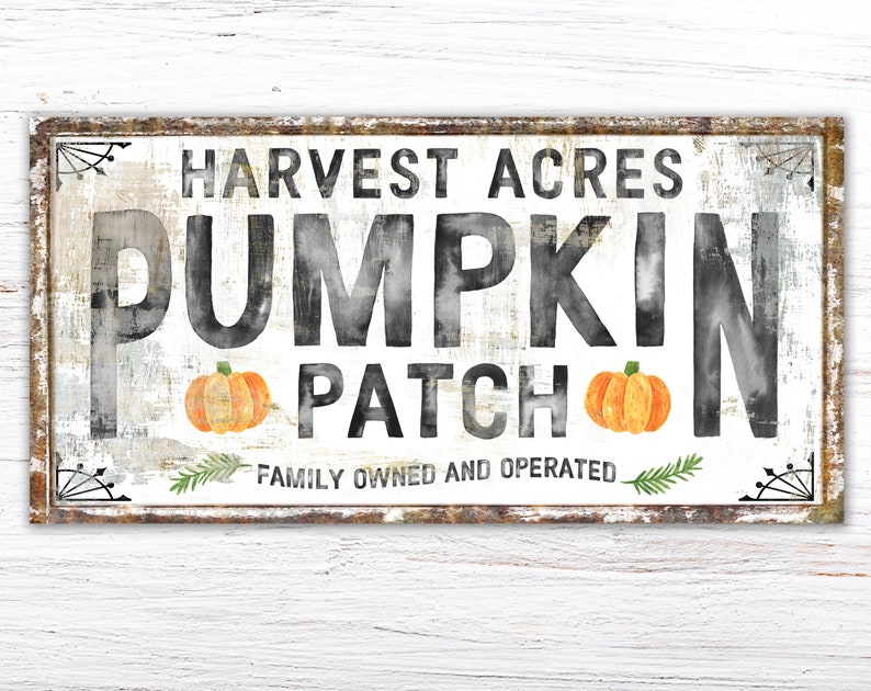 Pumpkin Patch Rustic Fall Sign Modern Farmhouse Wall Decor, Primitive Country Autumn Farm Decor Harvest Thanksgiving Decor Cozy Vintage Sign image 2