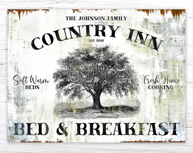Bed and Breakfast Sign Vintage Farmhouse Wall Decor Etsy
