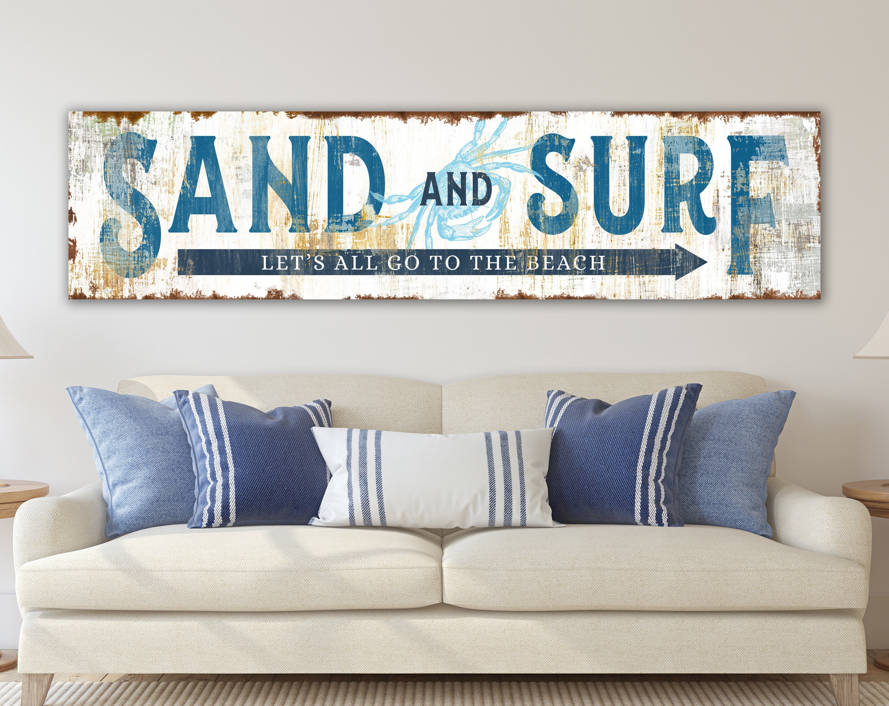 Coastal Farmhouse Wall Decor Rustic Chic Beach House Sign