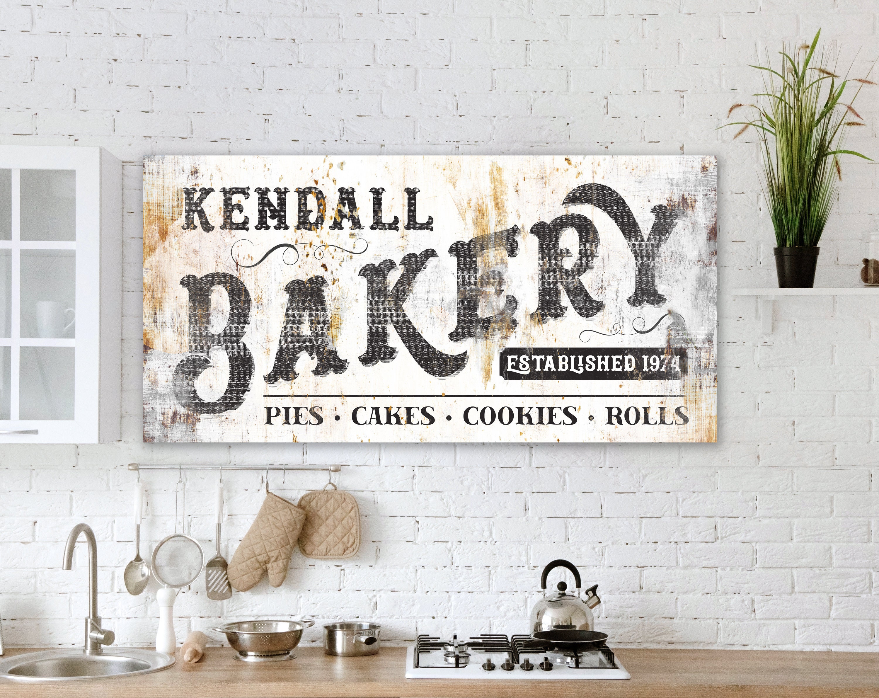 Vintage Modern Farmhouse Wall Decor For Kitchen Personalized Etsy
