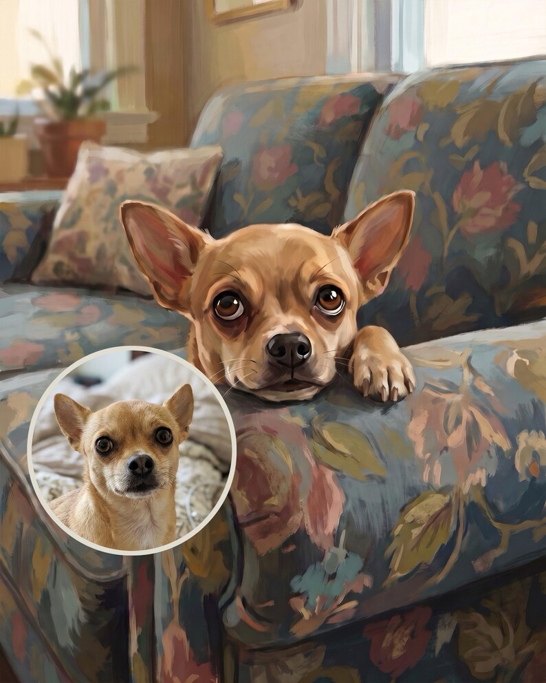 Dramatic Custom Dog Portrait from Your Photo, Cottage Living Room Canvas Print, Dog Canvas Wall Art, Sad Dog Eyes Art