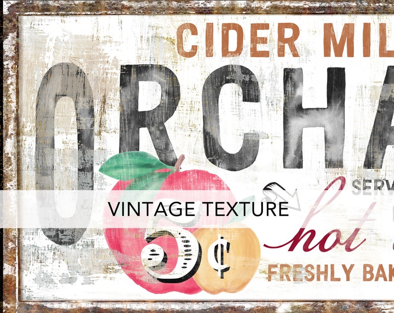 Cider Mills Apple Orchard Rustic Fall Sign Modern Farmhouse Wall Decor, Primitive Country Cozy Autumn Vintage Harvest Thanksgiving Decor image 3