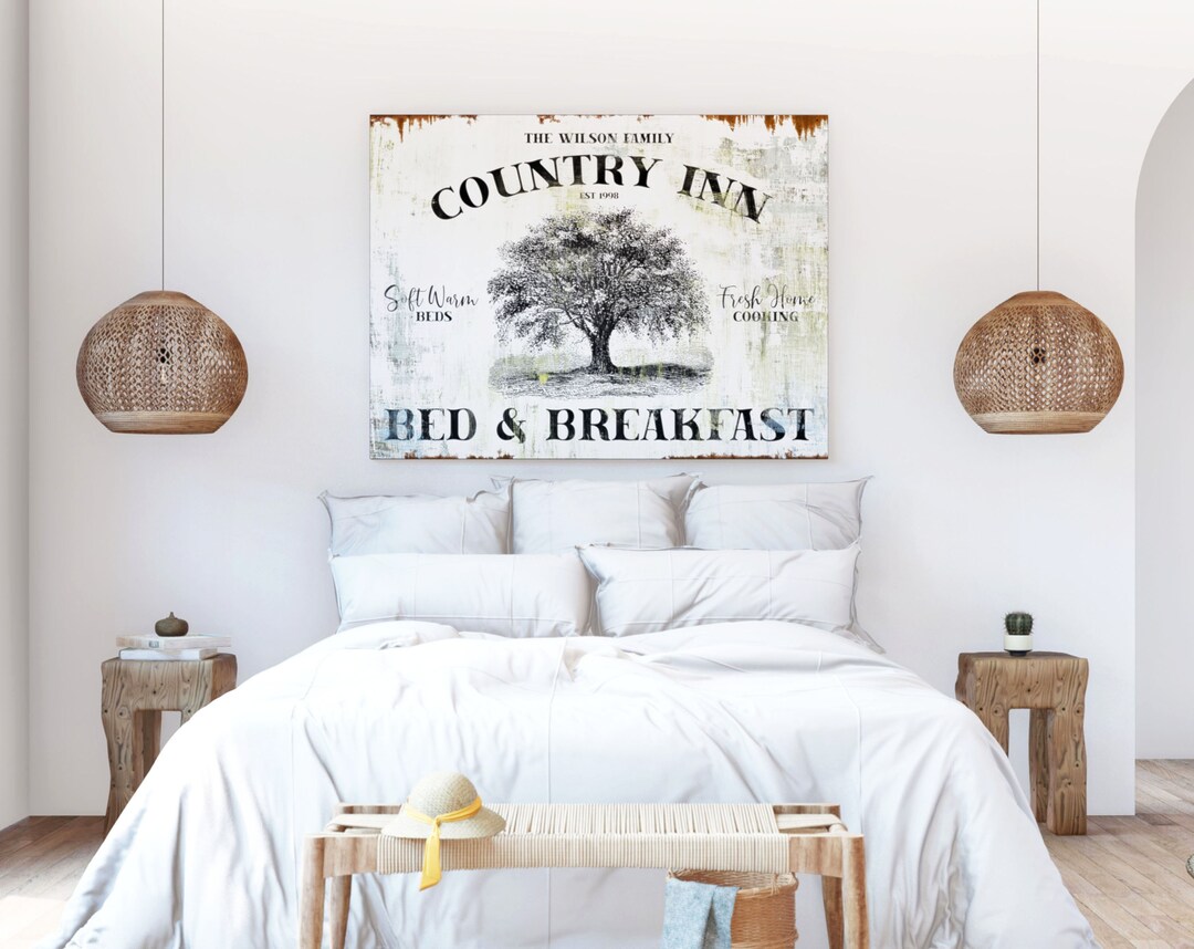 Country Inn Bed and Breakfast Sign Vintage Farmhouse Wall Etsy
