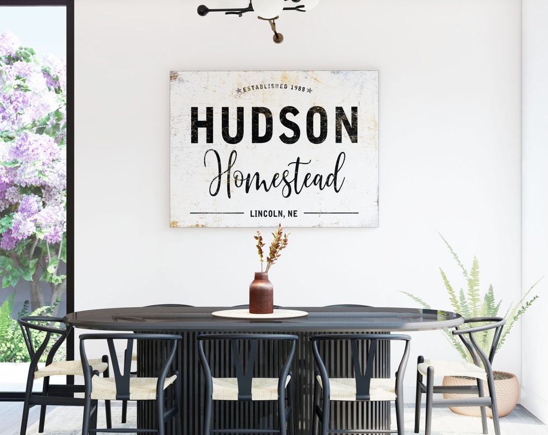 Custom Family Name Sign, Modern Vintage Decor, Large Rustic Wall Decor, Farmhouse Living Room ...