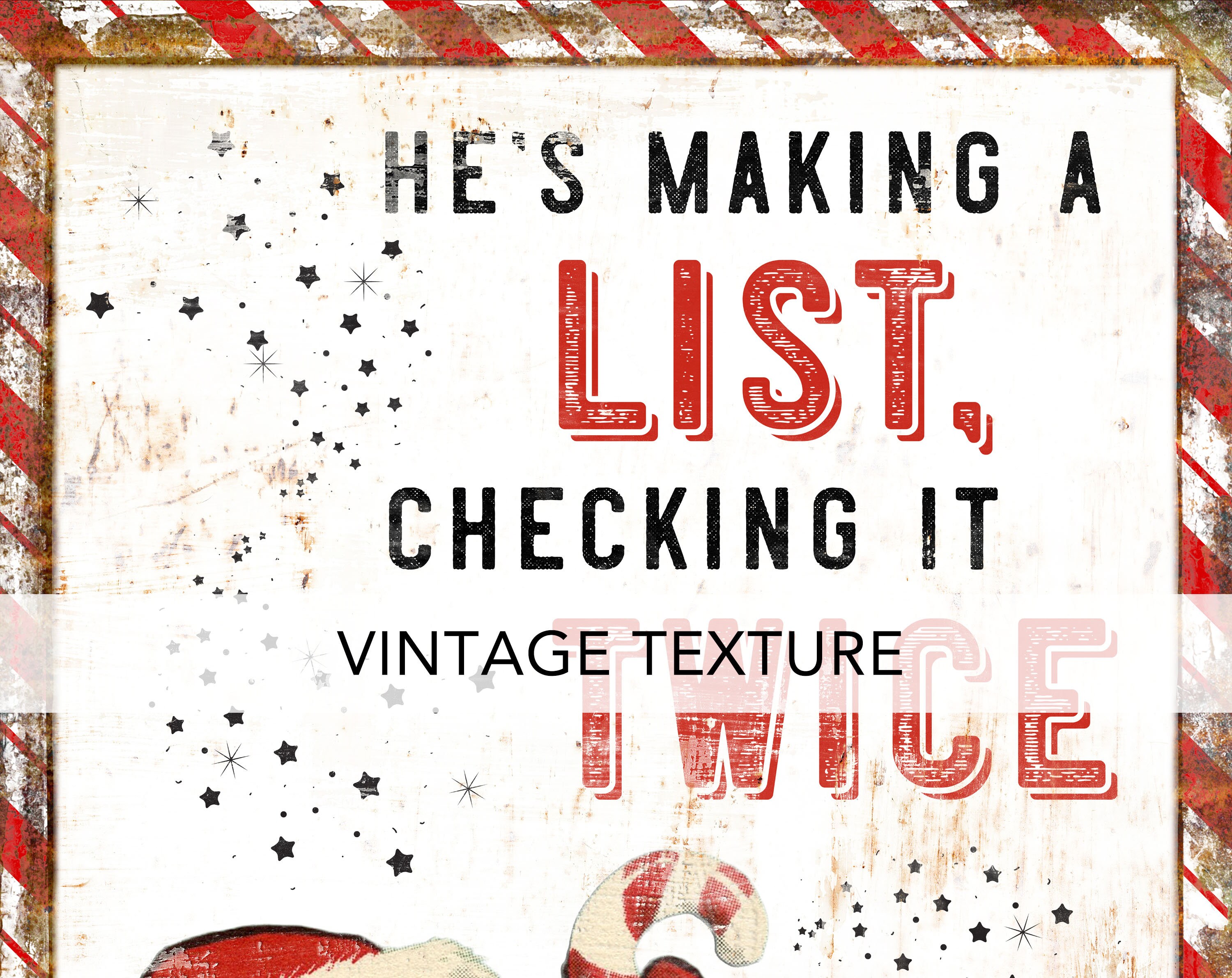 Vintage Making A List Checking It Twice Christmas Santa Wall - Etsy