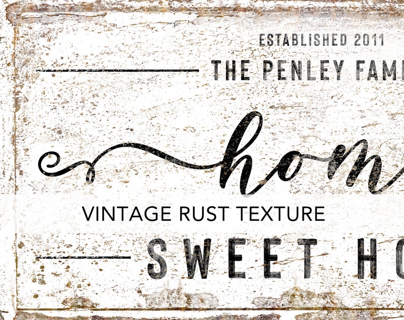 Large Rustic Canvas Art Print Farmhouse Wall Decor Living Room Last Name Sign Canvas Home Sweet Home Family Name Sign Modern Vintage Decor