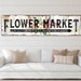Shabby Rustic Flower Market Sign Modern Farmhouse Wall Decor, Primitive Country Wall Art Home Decor Print Garden Lover Gift for She Shed 