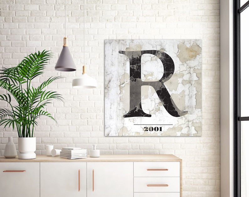 Home Decor Wall Art Modern Farmhouse Decor, Personalized Gifts Last Name Sign, Shabby Chic Wall Decor, Large Living Room Industrial Decor image 1