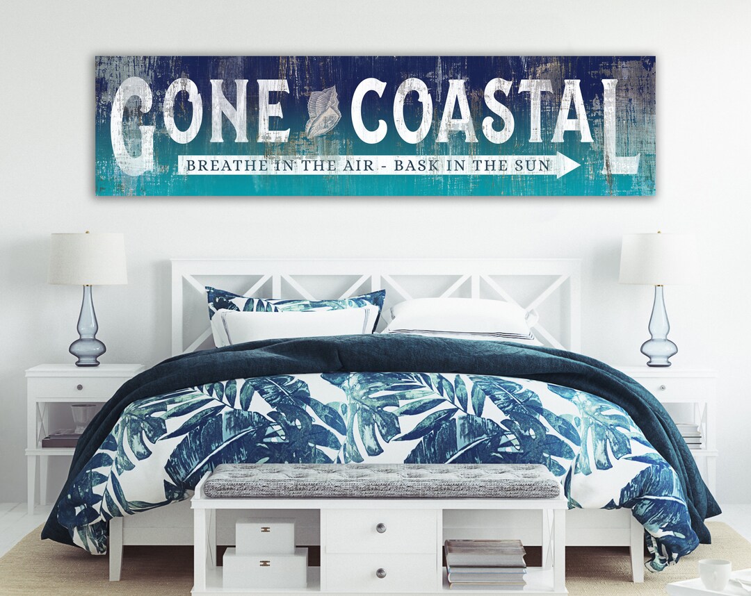 Coastal Farmhouse Wall Decor, Rustic Chic Beach House Sign, Industrial ...