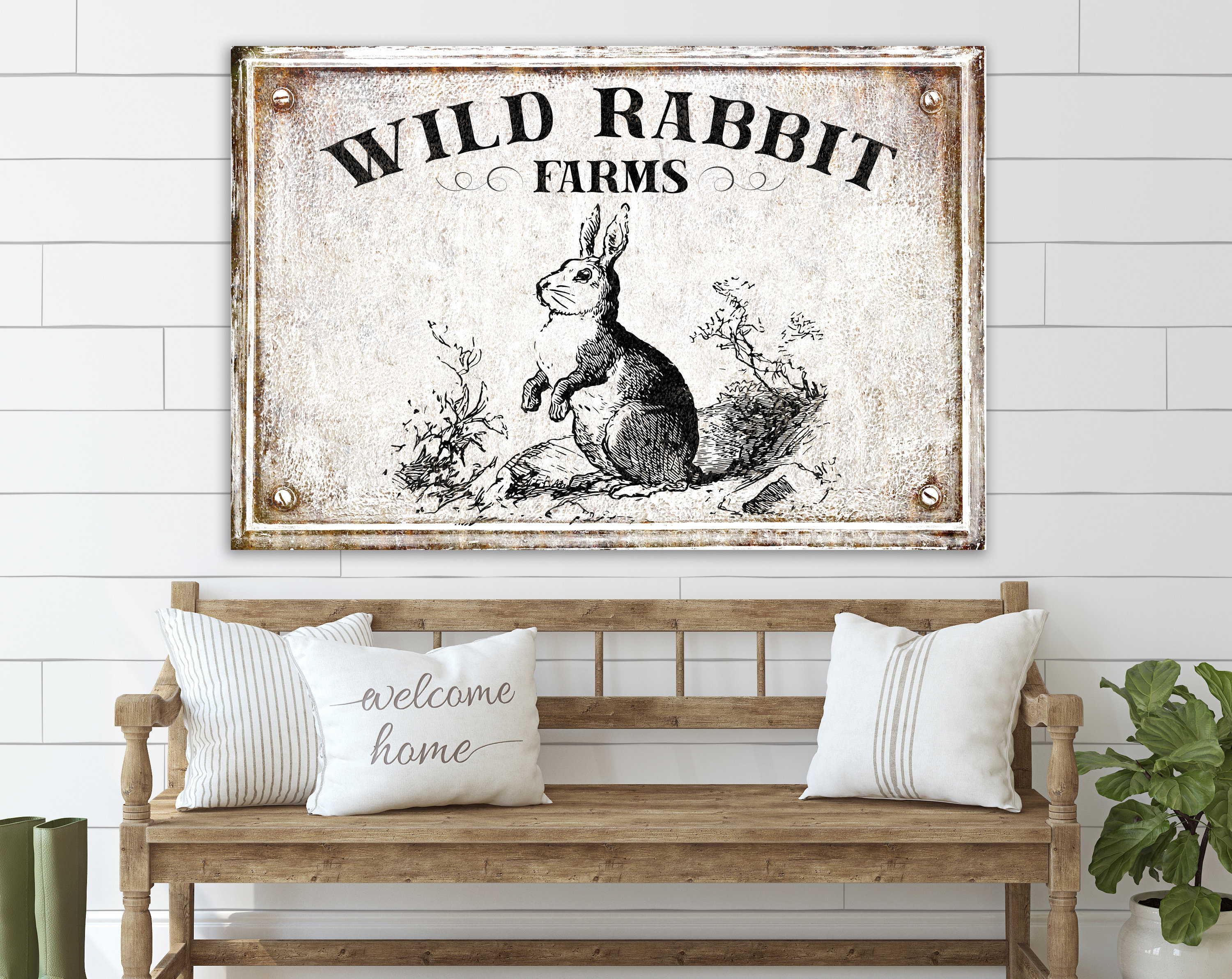 Hare Farm Animals Image On ENAMEL TYPE METAL TIN SIGN WALL PLAQUE 