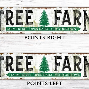 Rustic Tree Farm Christmas Sign, Farm Fresh Cut Your Own Primitive Holiday Wall Decor, Vintage Farmhouse Chic Wall Decor, Christmas Art image 2