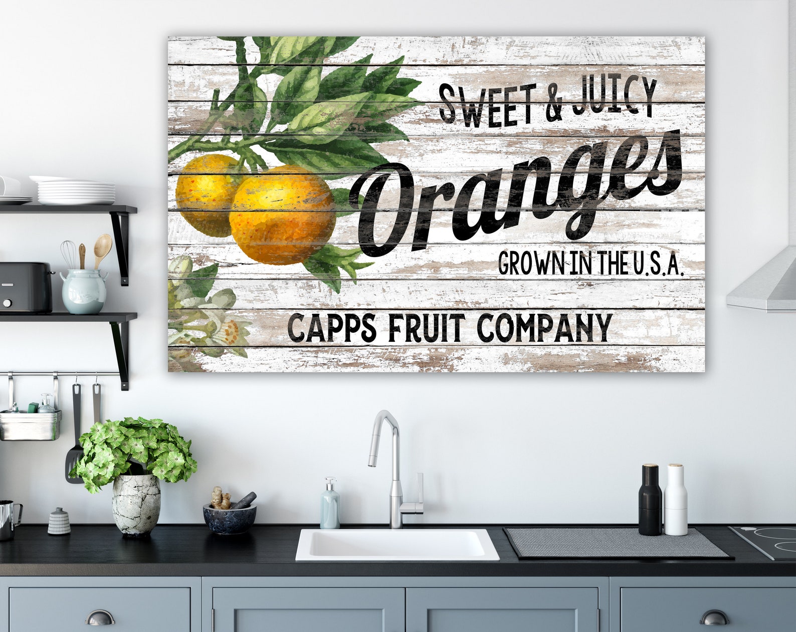 Rustic Chic Kitchen Wall Decor Personalized Vintage Shabby | Etsy
