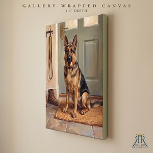 Dog Memorial Canvas Art, Pet Memory Portrait from Photo, Entryway Wall Art Print, Personalized Dog Waiting at the Door, Pet Memorial Artwork bild 11