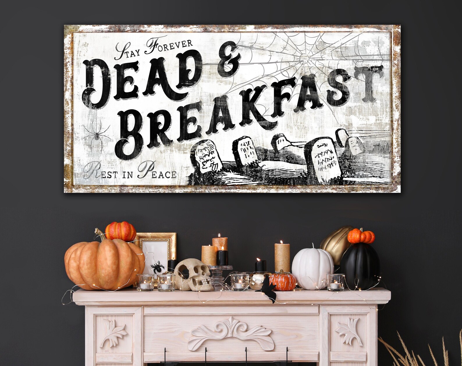 Spooky Halloween Wall Decor Dead and Breakfast Sign Creepy Etsy