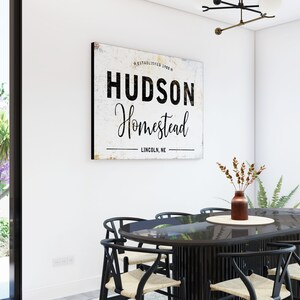 Custom Family Name Sign, Modern Vintage Decor, Large Rustic Wall Decor, Farmhouse Living Room ...