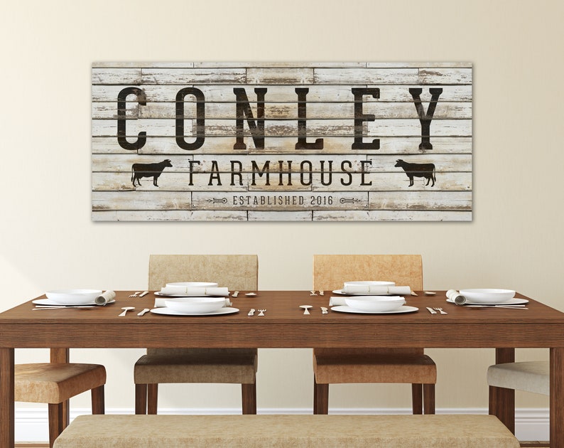 Family Name Sign Large Farmhouse Sign Rustic Farmhouse Wall Etsy
