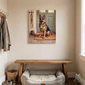 Dog Memorial Canvas Art, Pet Memory Portrait from Photo, Entryway Wall Art Print, Personalized Dog Waiting at the Door, Pet Memorial Artwork bild 10