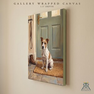 Dog Memorial Canvas Art, Pet Memory Portrait from Photo, Entryway Wall Art Print, Personalized Dog Waiting at the Door, Pet Memorial Artwork bild 14