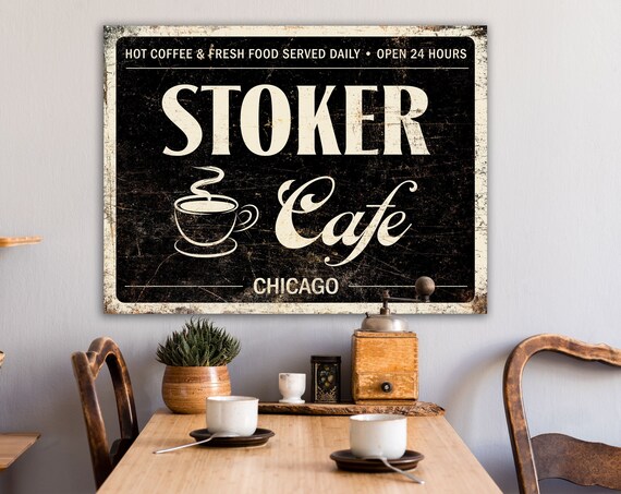 Rustic Kitchen Wall Decor Retro Coffee Sign Personalized Etsy