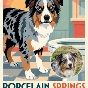 Thirsty Dog Travel Poster from Your Photo, Personalized Dog Art Print or Canvas, Guilty Dog Wall Art, Funny Bathroom Wall Decor