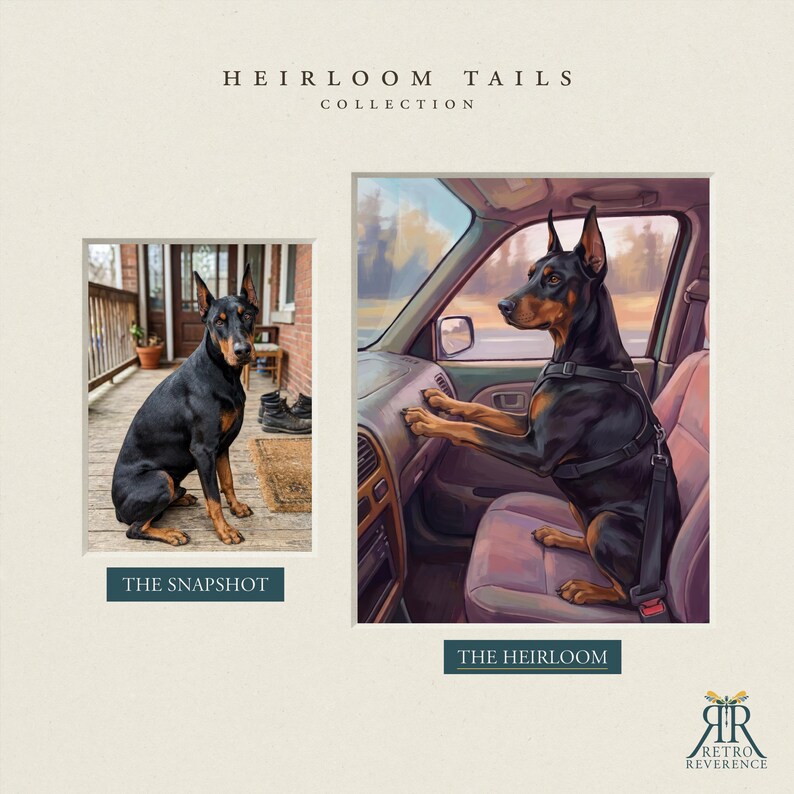 Pet Portrait Canvas from Photo, Dog in Car Art Print, Personalized Dog Portrait, Road Trip Wall Art, Travel Artwork, Retro Car Decor image 12