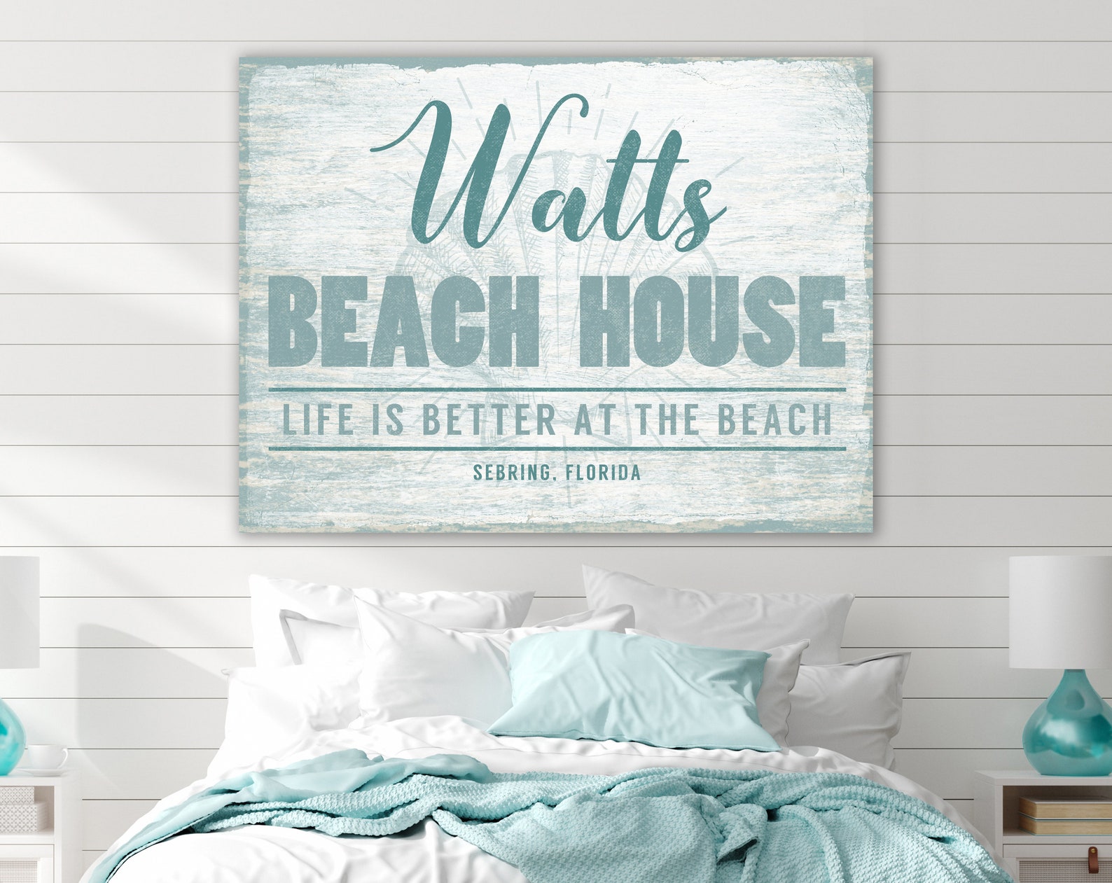 Coastal Farmhouse Wall Decor Beach House Sign Rustic Etsy