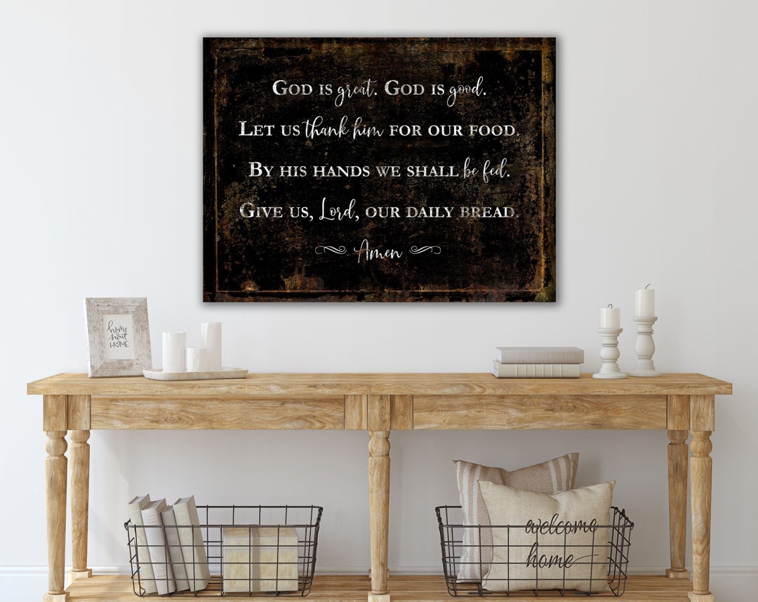 God is Great God is Good Blessing Prayer Art Modern Farmhouse Wall ...