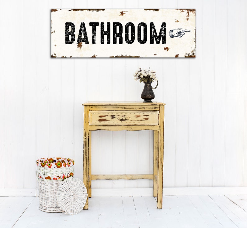 Rustic Bathroom Wall Decor Bathroom Sign Bathroom Wall Sign Etsy