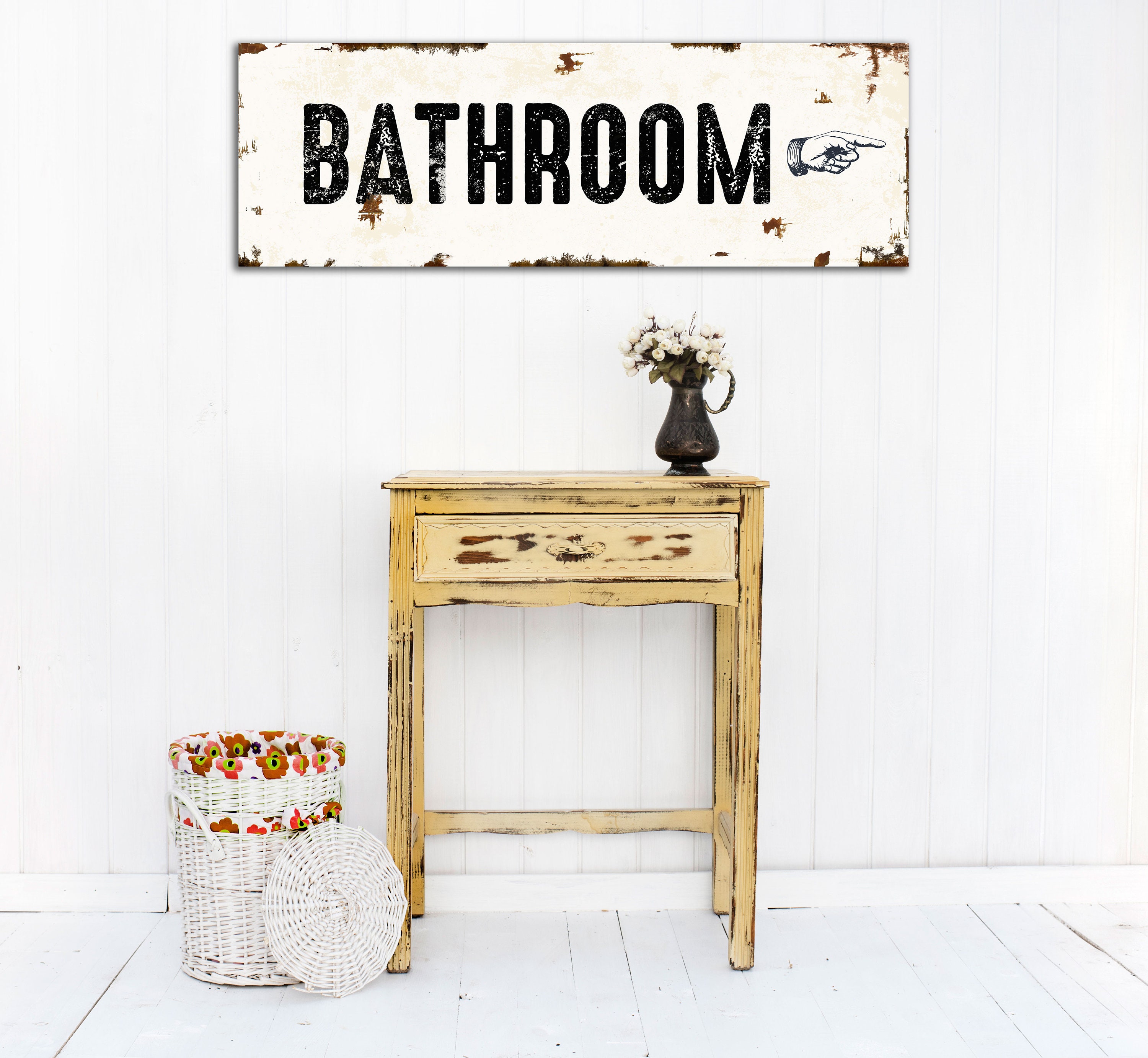 Rustic Bathroom Wall Decor Bathroom Sign Bathroom Wall Sign Etsy