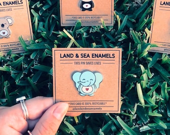 Elephant Pin | Hard Enamel Pin | Collectible Pin | Save the Earth | Land and Sea Enamels