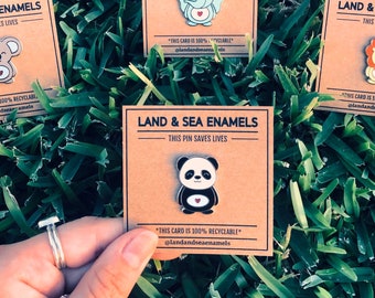 Giant Panda Pin | Hard Enamel Pin | Collectible Pin | Save the Earth | Land and Sea Enamels