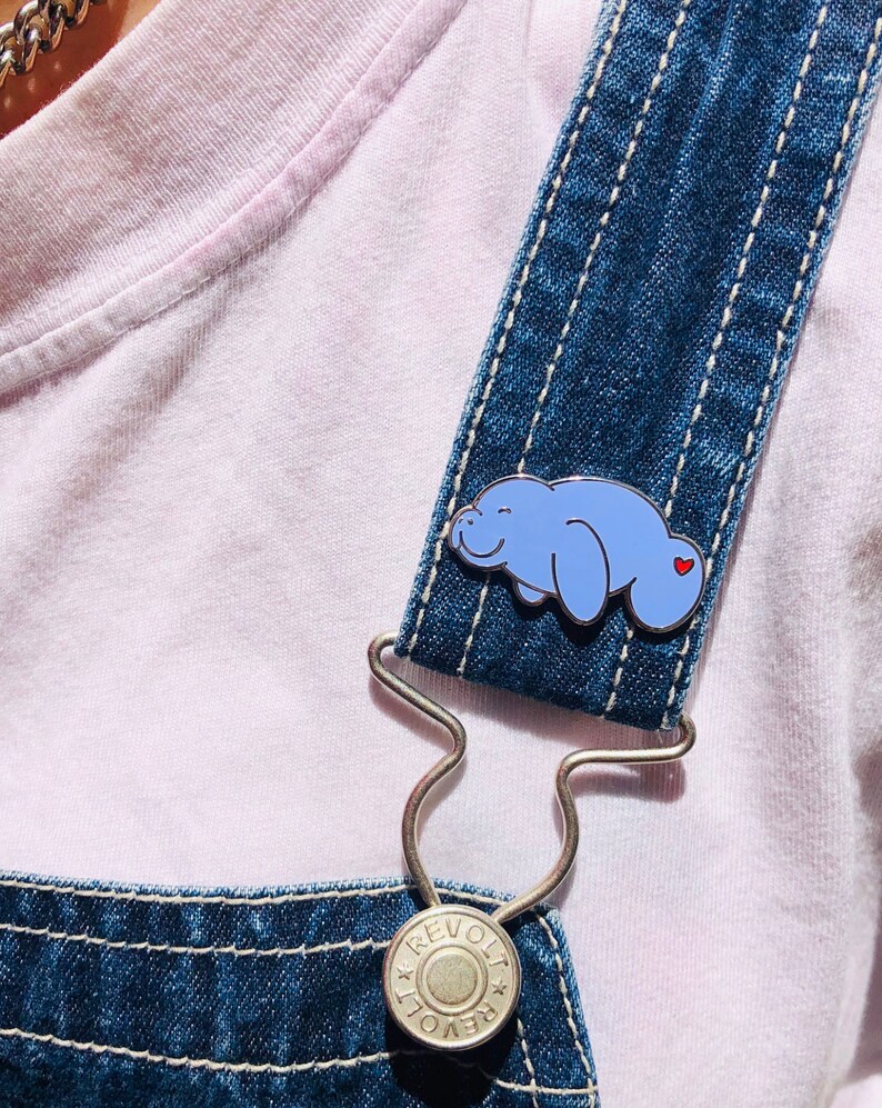 Collectible Pin Manatee Pin Hard Enamel Pin Land and Sea Enamels Save the Ocean