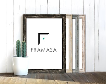 Vintage Style Photo Frame | Handmade Distressed Wall Decor Frames With White mount
