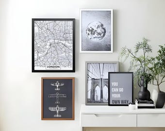 Thin Matt Black Photo Frame, Modern Poster Frame, Wall Decor, A2 A3 A4 A5