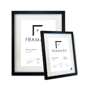 Solid Wood Photo Frame | Matte Black Finish, with Mount