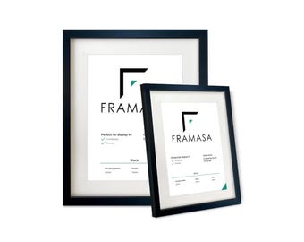 Solid Wood Photo Frame | Matte Black Finish, with Mount
