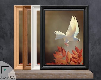 Handmade Swept Oak Photo Frame, Without & White Mount Picture Poster Frame, A1 A2 A3 A4 A5 Poster Frames Modern Wall Art and Home Décor