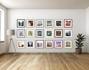 Handmade Wooden Photo Frame with White Mount – 30mm Bold Modern Picture Frame (FN30)
