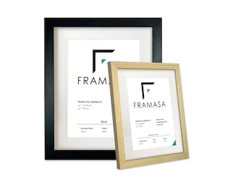 Natural Wood Picture Frame, Matt Black Photo Frames, Handmade Poster Frame