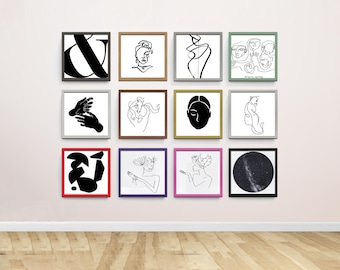 Thin Matte Black Picture Frame, Modern Square Photo & Poster Frame, Modern Wall Décor Sleek Home Office Display